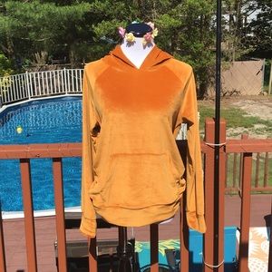 Forever 21 Yellow Velvet Hoodie